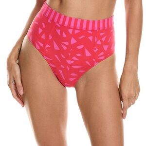 NWT Sweaty Betty Brook High Waist Bikini Brief in Red Vintage Seed Print